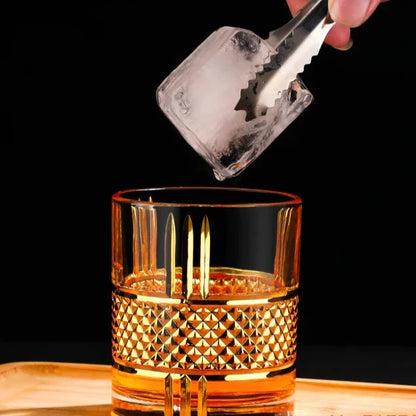 Sip in Style with the European Luxury Golden Old Fashioned Whiskey Rock Glass