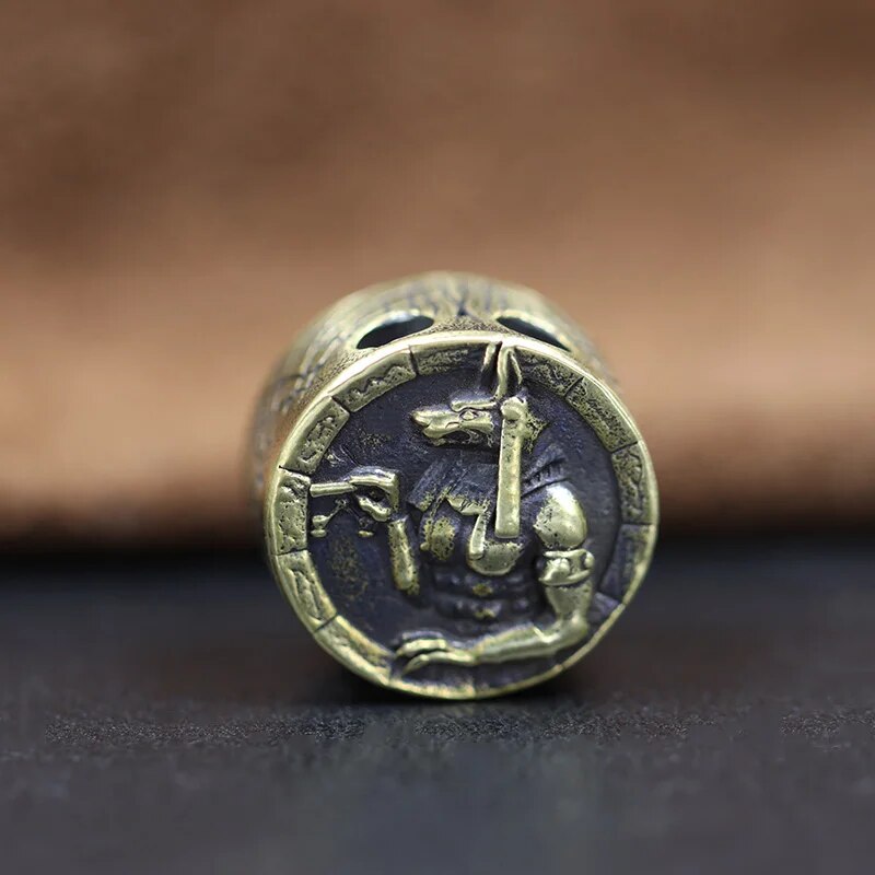 Ancient Egypt Death God Anubis Compass Brass Paracord Bead EDC - Man Gifts Shop