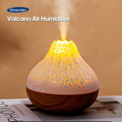 Original Kinscoter 300ML Volcano Air Humidifier – USB Mist Diffuser with 7-Color Light