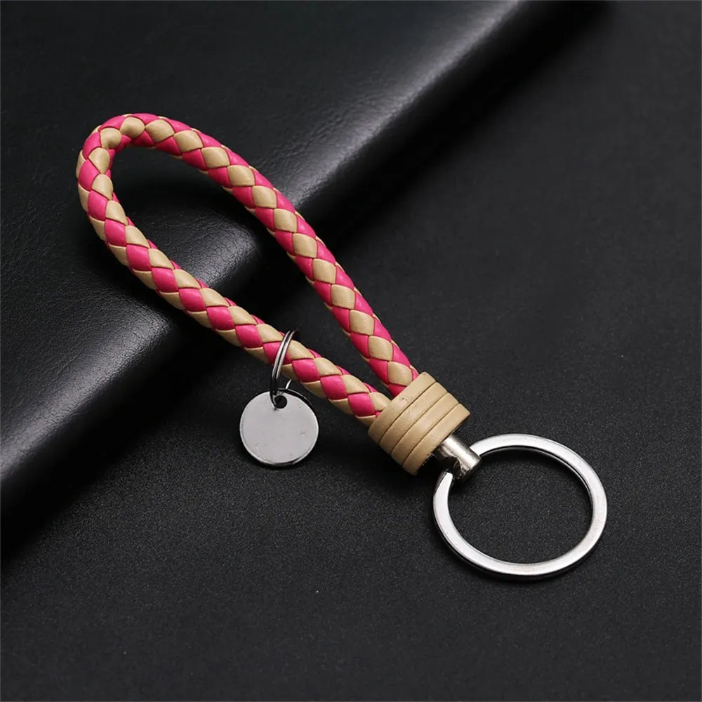 MGS PU Leather Braided Woven Rope EDC Keychain - Man Gifts Shop