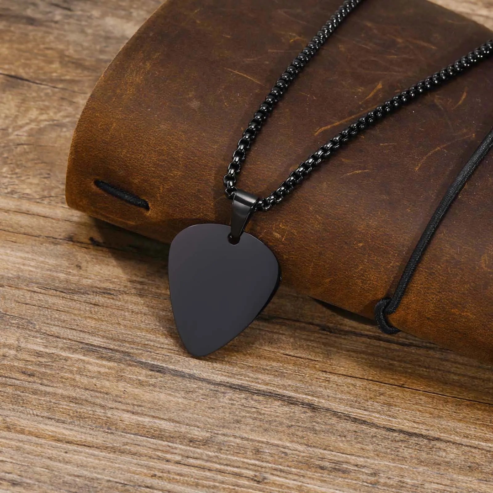 Harmony in Style: Stainless Steel Guitar Pick Necklace for Men – A Striking Music-inspired Gift! - Man Gifts Shop