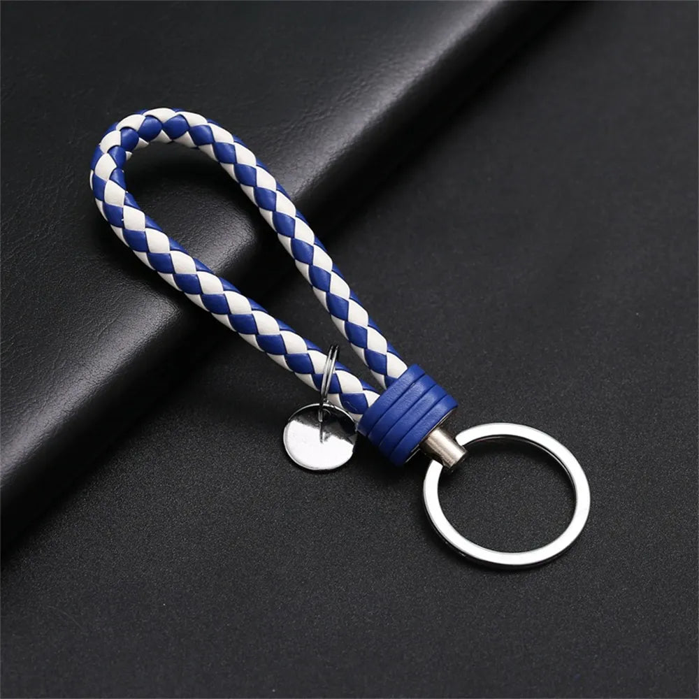 MGS PU Leather Braided Woven Rope EDC Keychain - Man Gifts Shop