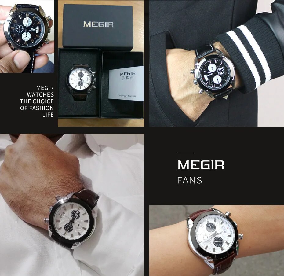 Original MEGIR Relogios Masculino Fashion Luxury Mens Sports Watch - Man Gifts Shop