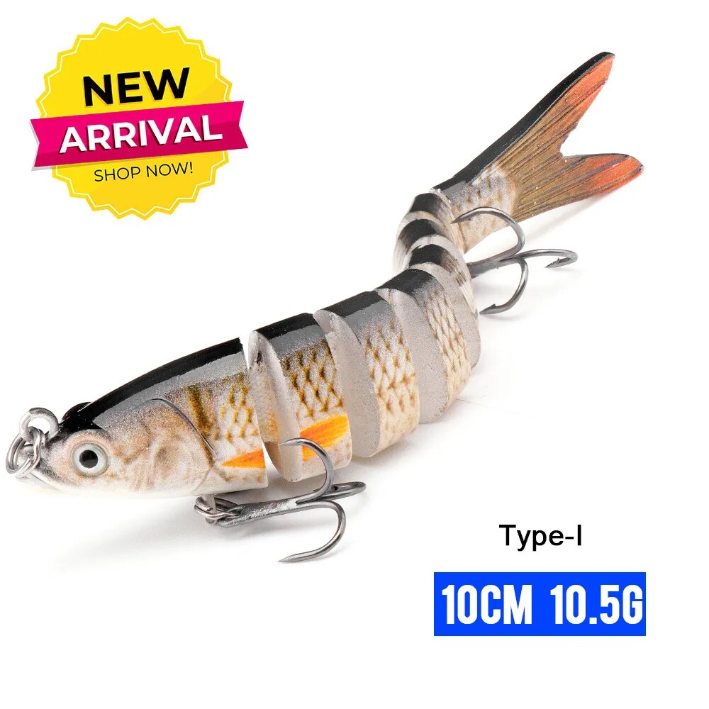 MGS 10/14cm Sinking Wobblers Fishing Lures Jointed Crankbait Swimbait 8 Segment Hard Artificial Bait For Fishing Tackle Lure - Man Gifts Shop