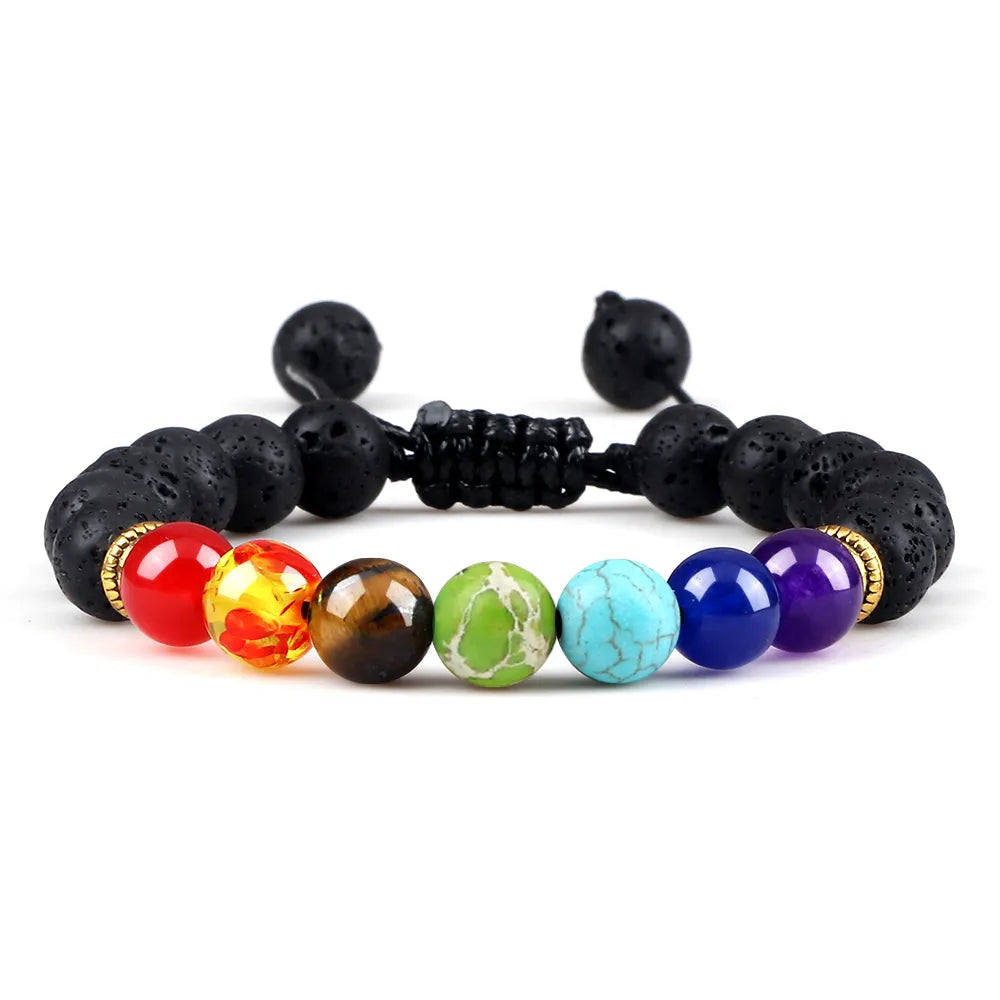 MGS Black Lava Stone Beads Charm Bracelet - Man Gifts Shop