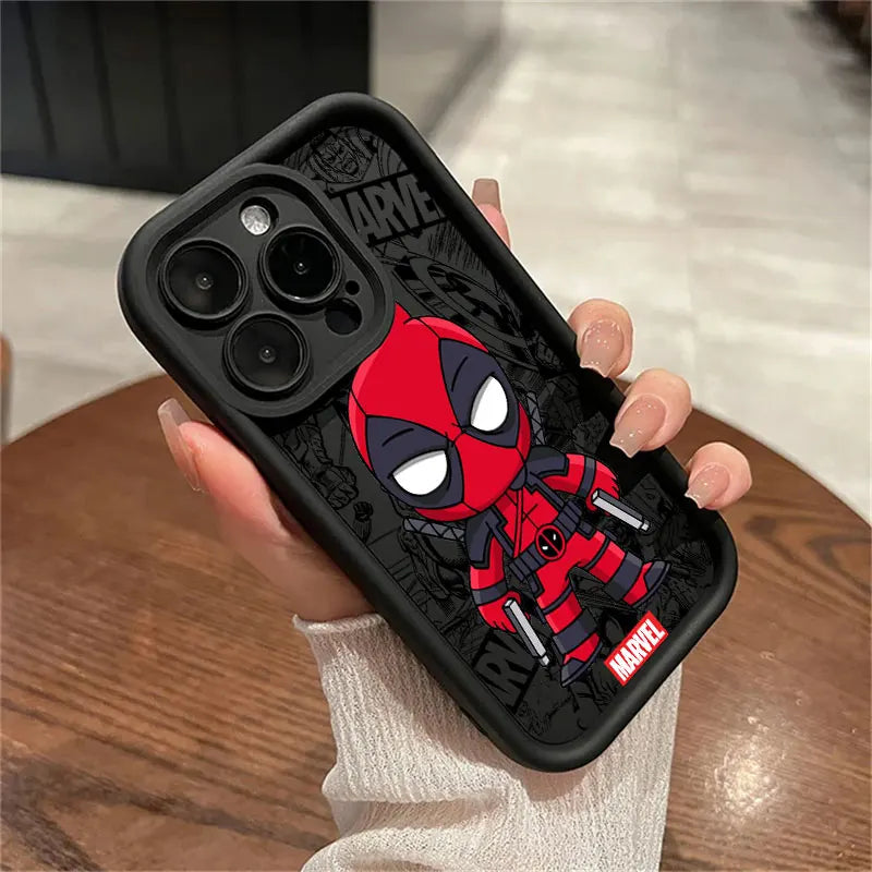 Marvel Cartoon Venom Deadpool Groot Phone Case for iPhone 14, 15 & 16 – Shockproof & Stylish Protection