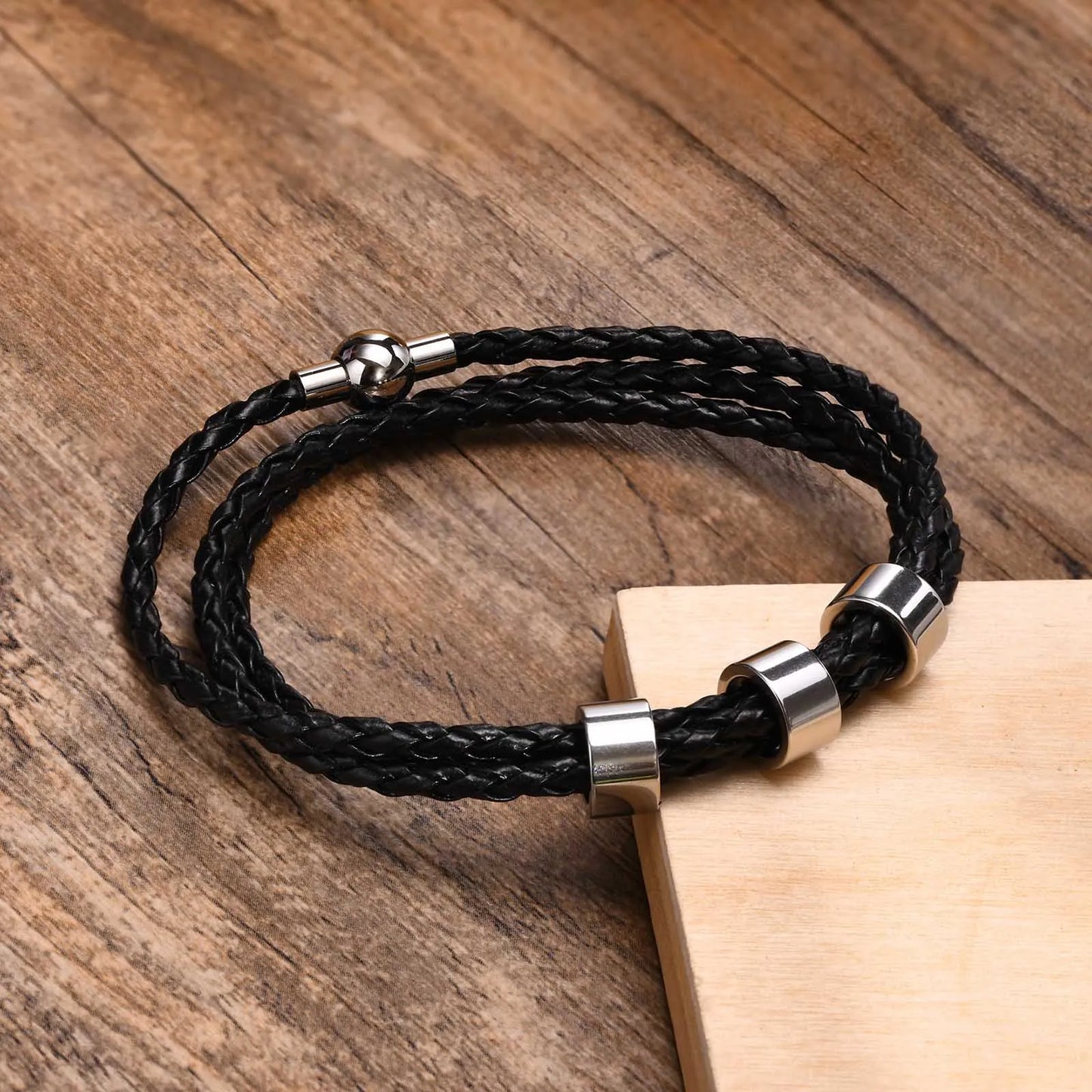 Family Bonds: MGS Personalized Leather Bracelet Free Custom Name (18-19-21 CM)