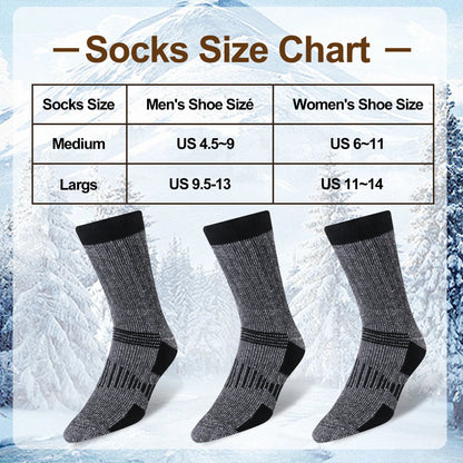 3 Pairs Merino Wool Crew Socks – Thick, Thermal & Winter-Ready