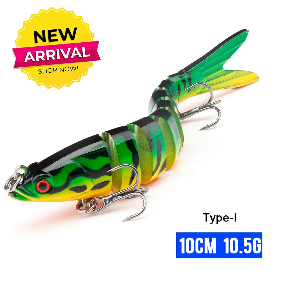 MGS 10/14cm Sinking Wobblers Fishing Lures Jointed Crankbait Swimbait 8 Segment Hard Artificial Bait For Fishing Tackle Lure - Man Gifts Shop