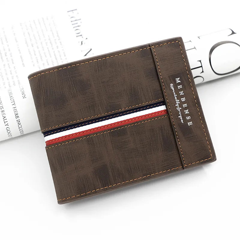 Short Slim Men Wallet Card Holder Luxury PU Leather High Quality - Man Gifts Shop