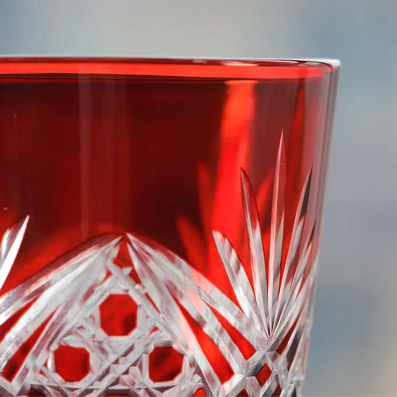 Discover Timeless Elegance with the Red Edo Crystal Whisky Glass