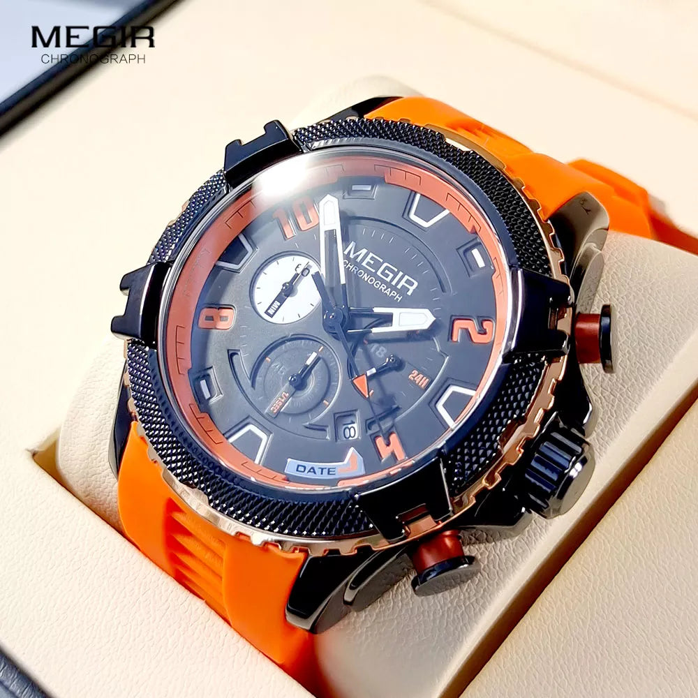 Original MEGIR Heavy Duty Chronograph Quartz Fashion Watch - Man Gifts Shop