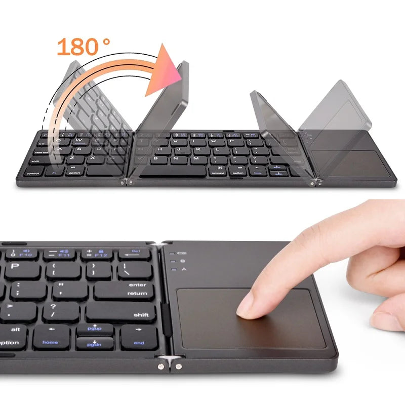 Wireless Folding Bluetooth Keyboard with Touchpad – Compact, Versatile, and Ultra-Portable