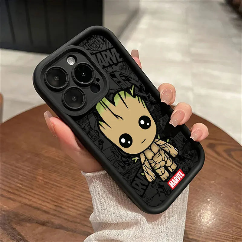 Marvel Cartoon Venom Deadpool Groot Phone Case for iPhone 14, 15 & 16 – Shockproof & Stylish Protection