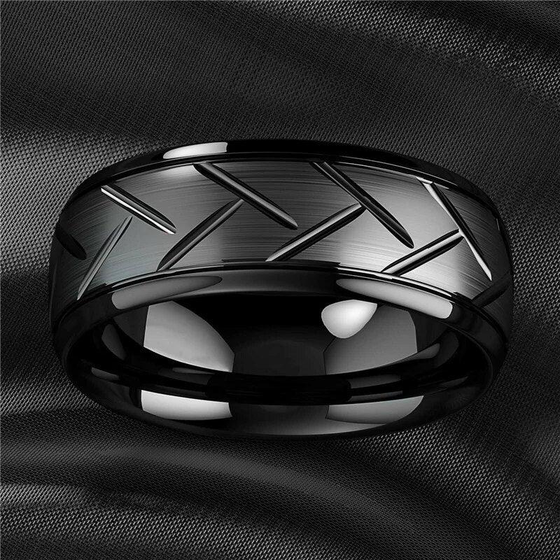 8mm Black Titanium steel Ring for Men - Man Gifts Shop