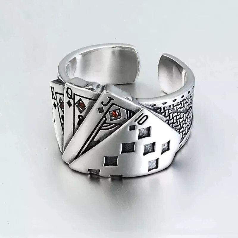 Playing Card Crystal Finger Ring - Man Gifts Shop