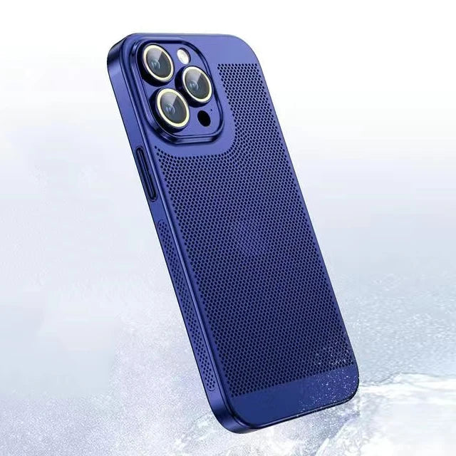 Cooling Hollow Heat Dissipation Case for iPhone 11-15 Pro Max, Mini, XS/XR/X (Colors: Purple ,Gold, Rose Gold, Green)