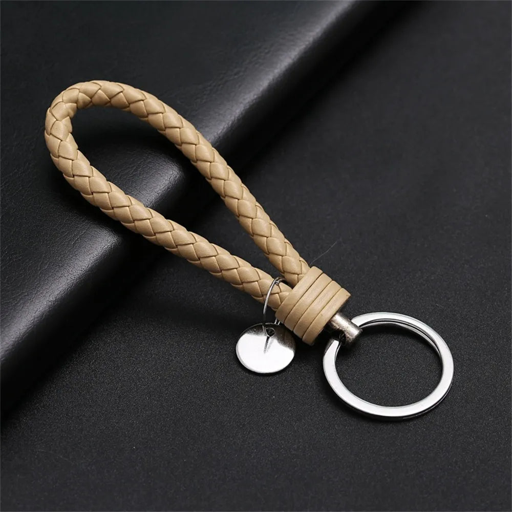 MGS PU Leather Braided Woven Rope EDC Keychain - Man Gifts Shop