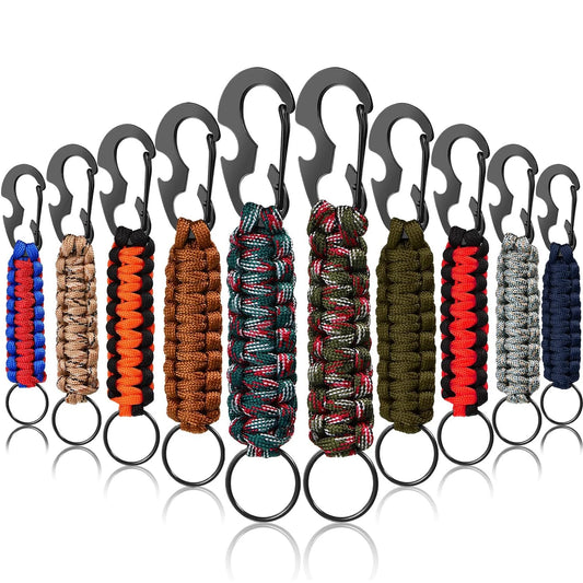 Paracord Keychain Survival Lanyard – Heavy Duty Military Braided Rope with Carabiner and Bottle Opener for Outdoor Camping & Hiking