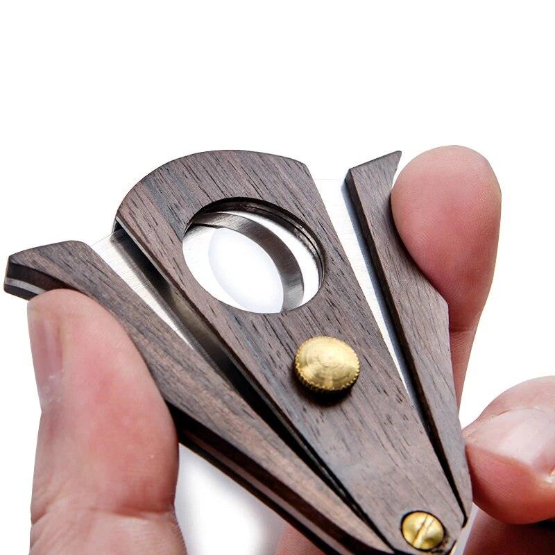 High-Quality Wooden Cigar Cutter with Sharp Blade - Man Gifts Shop