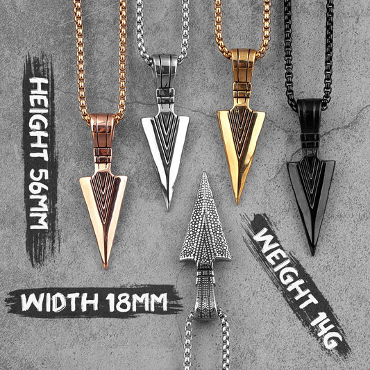 Forge Your Legacy: Spartan Spearhead Long Necklace for Men