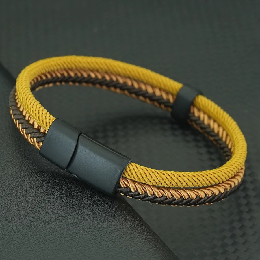 Handmade Rope Bracelet for Man – Dark Blue Woven Gift for Him