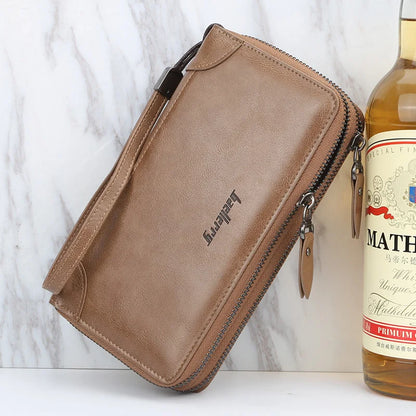 Original Baellerry Double Zipper Men's Clutch Wallet: Business Elegance - Man Gifts Shop