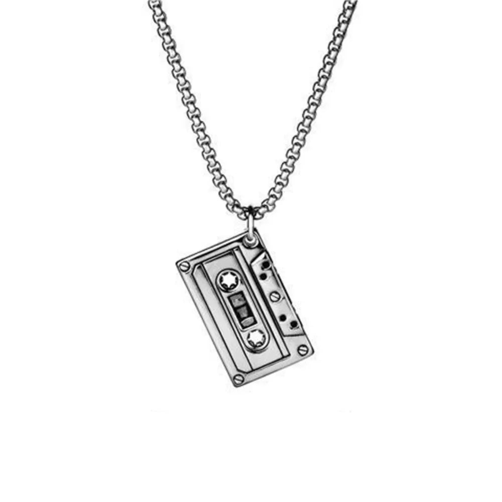 Revive Retro Vibes: Cassette Tape Necklace – A Hip-Hop Rock Vintage Music Party Pendant Chain - Man Gifts Shop