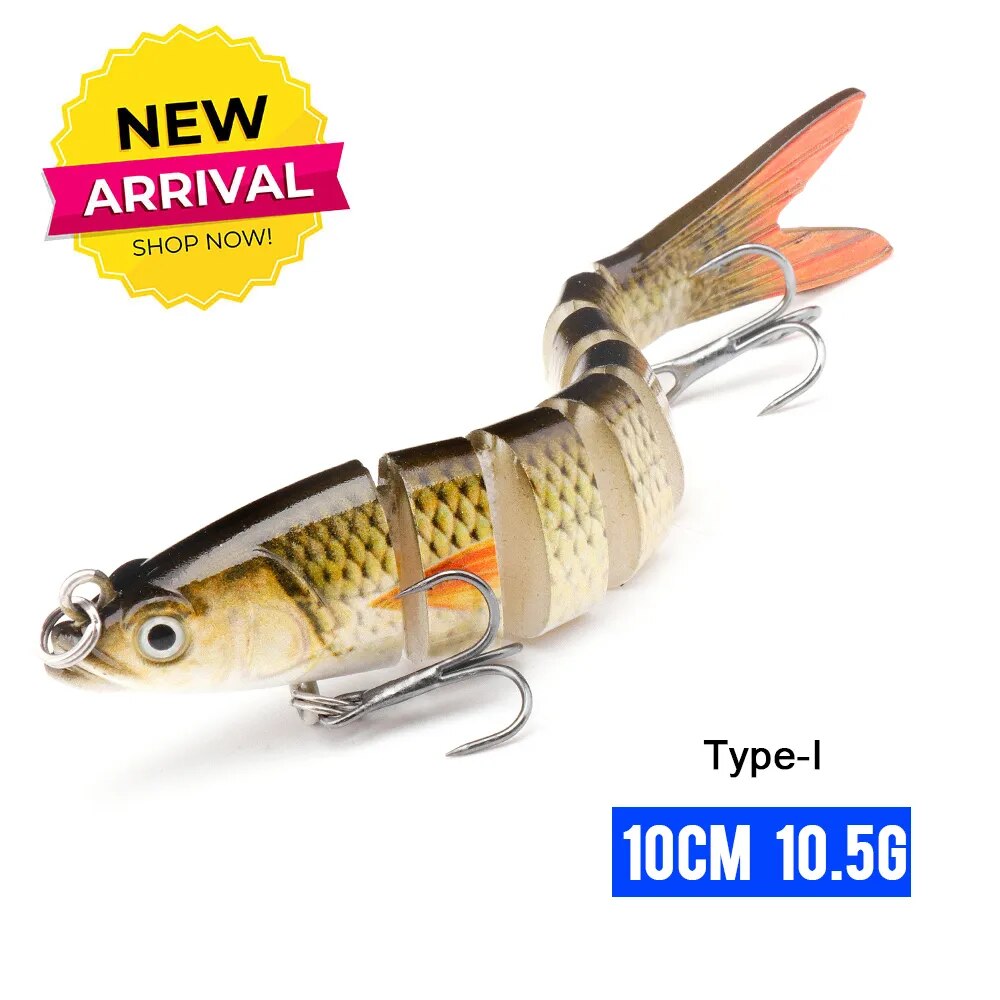 MGS 10/14cm Sinking Wobblers Fishing Lures Jointed Crankbait Swimbait 8 Segment Hard Artificial Bait For Fishing Tackle Lure - Man Gifts Shop