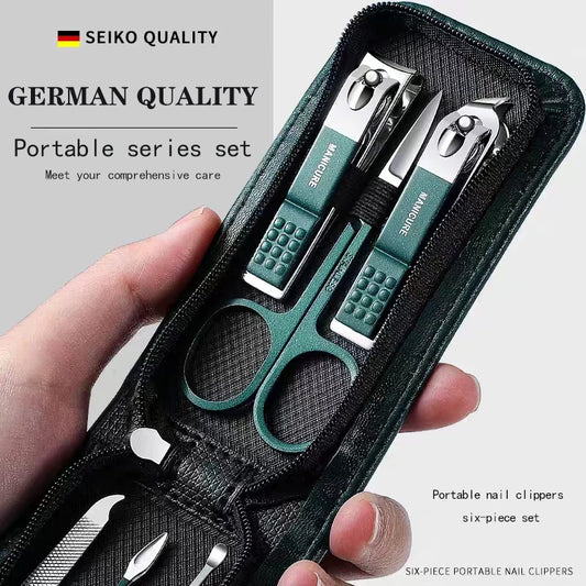 Premium 6-Piece Stainless Steel Nail Scissors & Clippers Set – Portable & Stylish