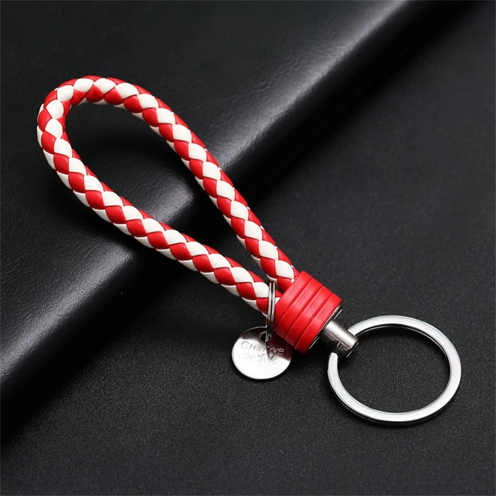 MGS PU Leather Braided Woven Rope EDC Keychain - Man Gifts Shop