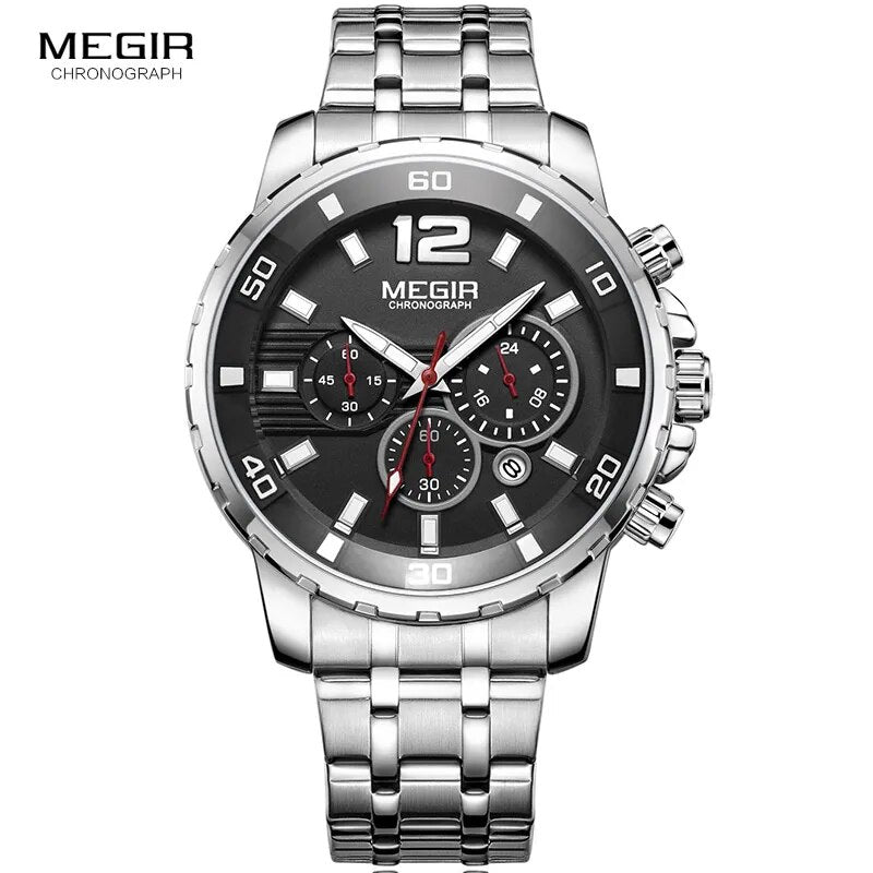 Original MEGIR Men's Stainless Steel Quartz Watch - Man Gifts Shop