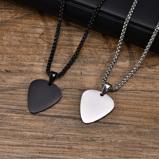 Harmony in Style: Stainless Steel Guitar Pick Necklace for Men – A Striking Music-inspired Gift! - Man Gifts Shop