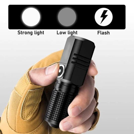 Powerful LED Flashlight Built-in Battery Type-c Rechargeable - Man Gifts Shop