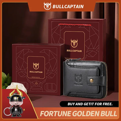 Original BULLCAPTAIN Men's Genuine Leather RFID Wallet – Slim, Secure & Stylish