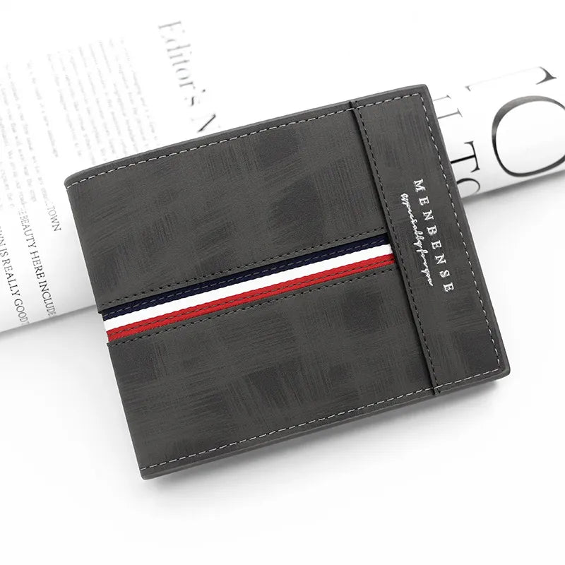 Short Slim Men Wallet Card Holder Luxury PU Leather High Quality - Man Gifts Shop