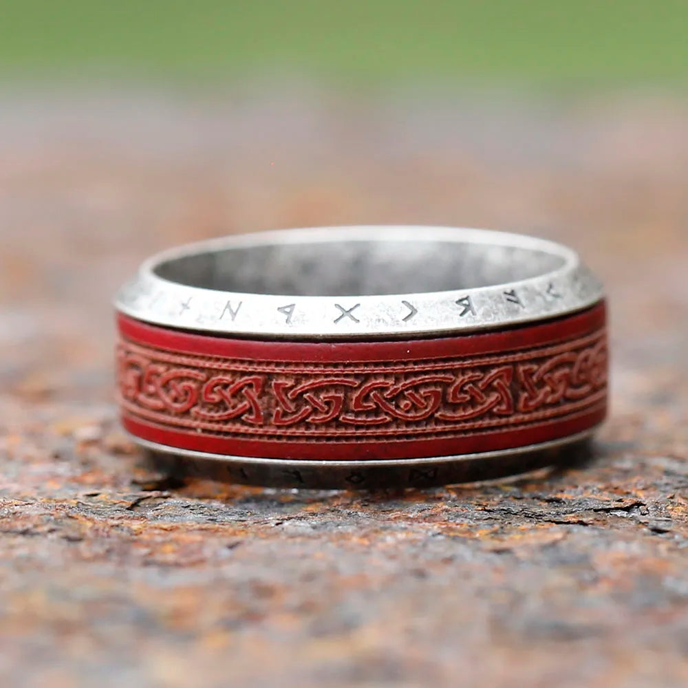 Unveiling Timeless Elegance: Exclusive 316L Stainless Steel Viking Runes Rosewood Ring for Men - Man Gifts Shop