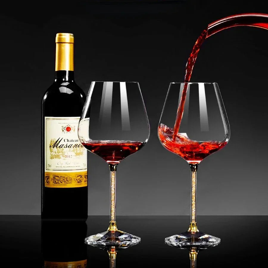 2-Piece Light Luxury Crystal Wine Glass Set – Elegant, Tall & Lead-Free