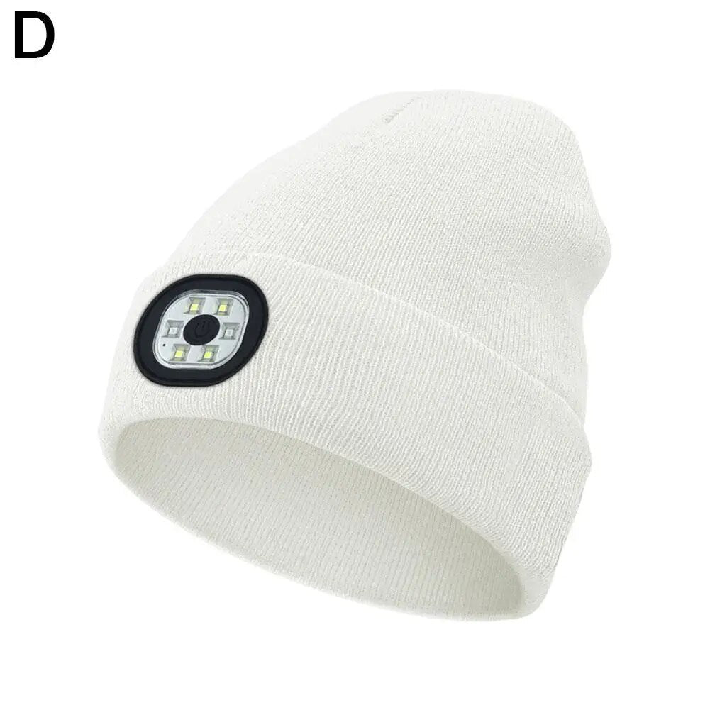 Unisex LED Beanie with Light, USB Rechargeable Hands-Free LED Headlamp Hat - Man Gifts Shop