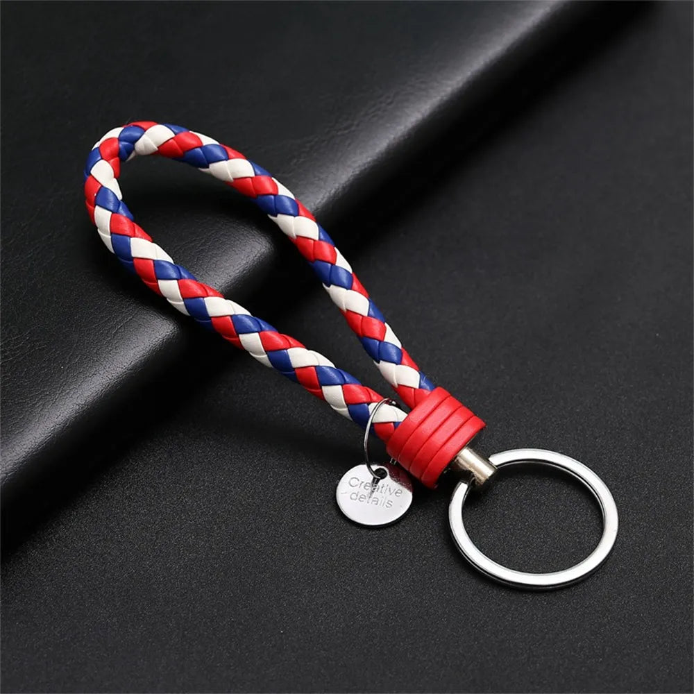 MGS PU Leather Braided Woven Rope EDC Keychain - Man Gifts Shop