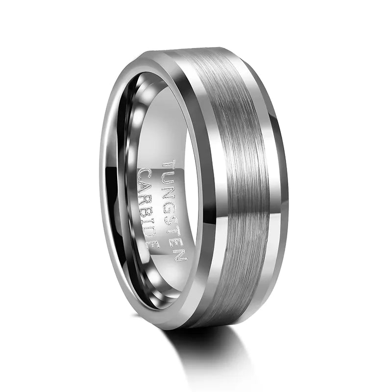 MGS 6/8MM High Polish Brushed Tungsten Carbide Ring - Man Gifts Shop