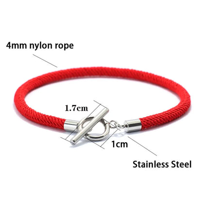 MGS Men's Bracelet - Thread Rope with Stainless Steel OT Buckle, Available in 7 Colors, Milan String Nautical Beach Style