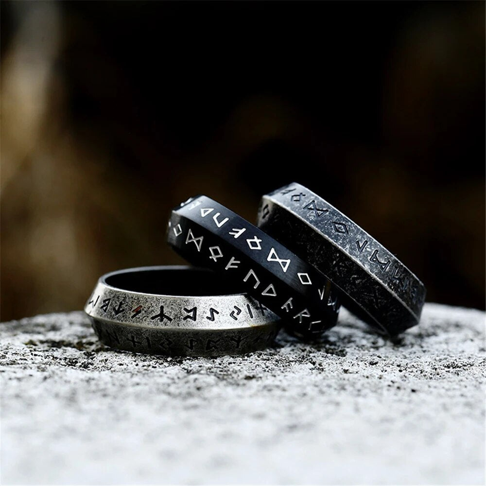 Viking Norse Futhark Runes Ring - Man Gifts Shop