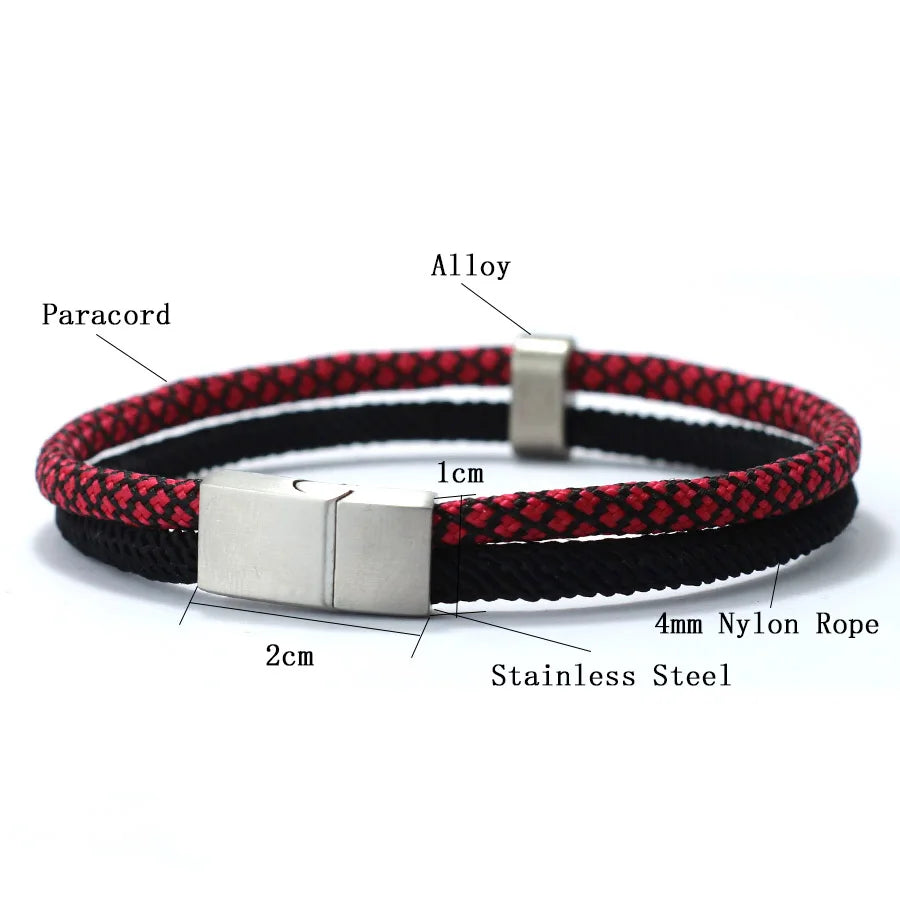 Knotic Men’s Paracord Bracelet with Magnetic Stainless Steel Clasp – Rugged & Stylish