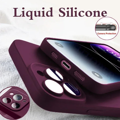 Shock-Proof Silicone Case for iPhone 15 & 16 Series – Soft, Stylish, and Protective