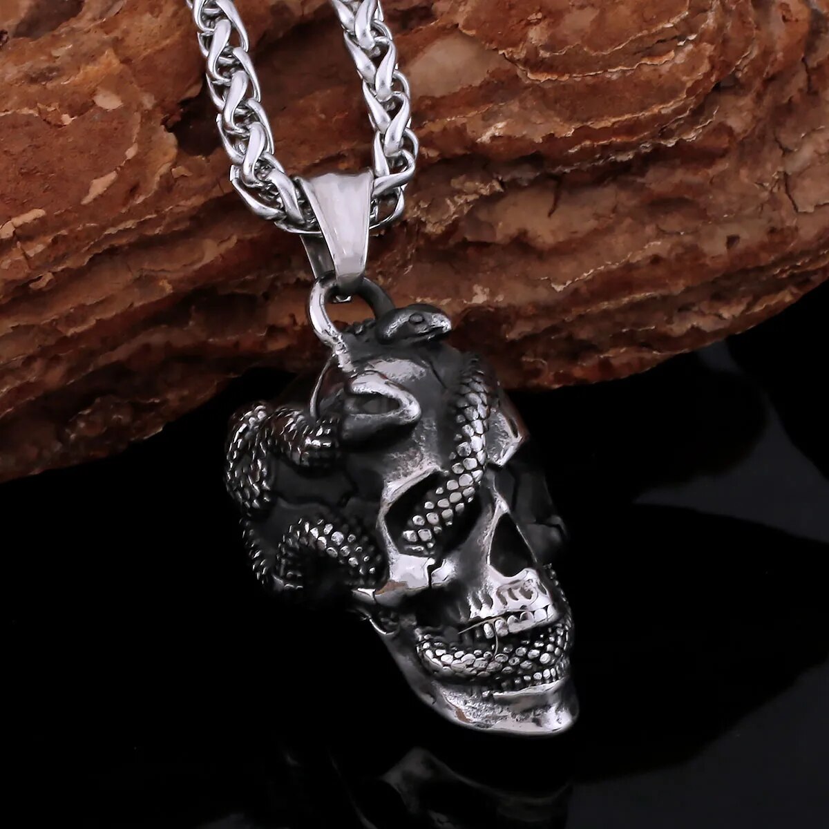 MGS Creative 316L Stainless Steel Ghost Skull Necklace - Man Gifts Shop