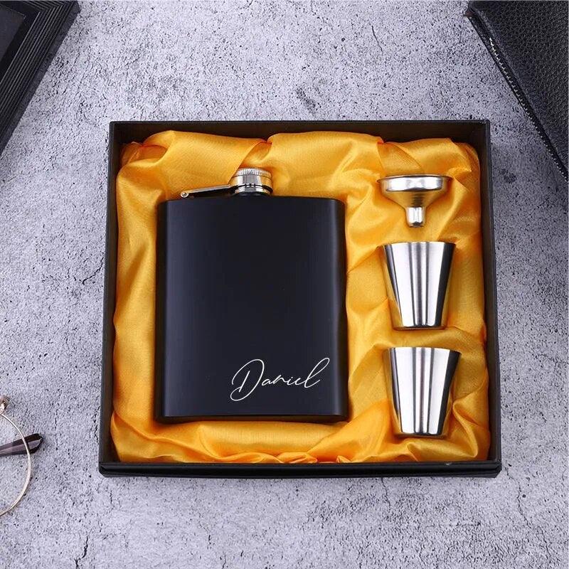 Custom Engraved Stainless Steel 6oz Hip Flask - Man Gifts Shop