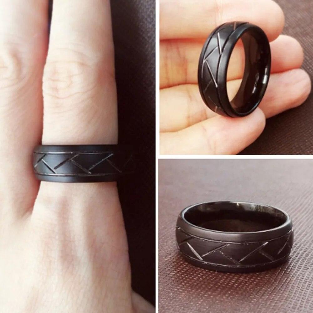 8mm Black Titanium steel Ring for Men - Man Gifts Shop