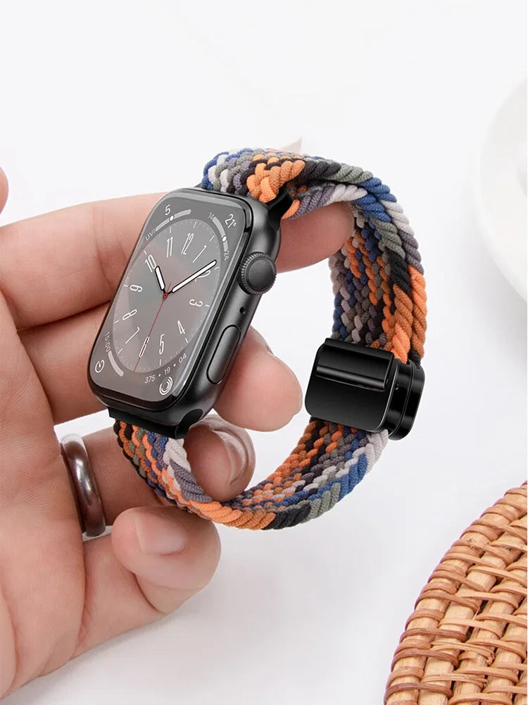 Nylon Band for Apple Watch | Magnetic Buckle Strap for 38mm, 40mm, 41mm, 44mm, 45mm, 49mm | Compatible with iWatch Series SE, 8, 7, 6, 5, 3, Ultra