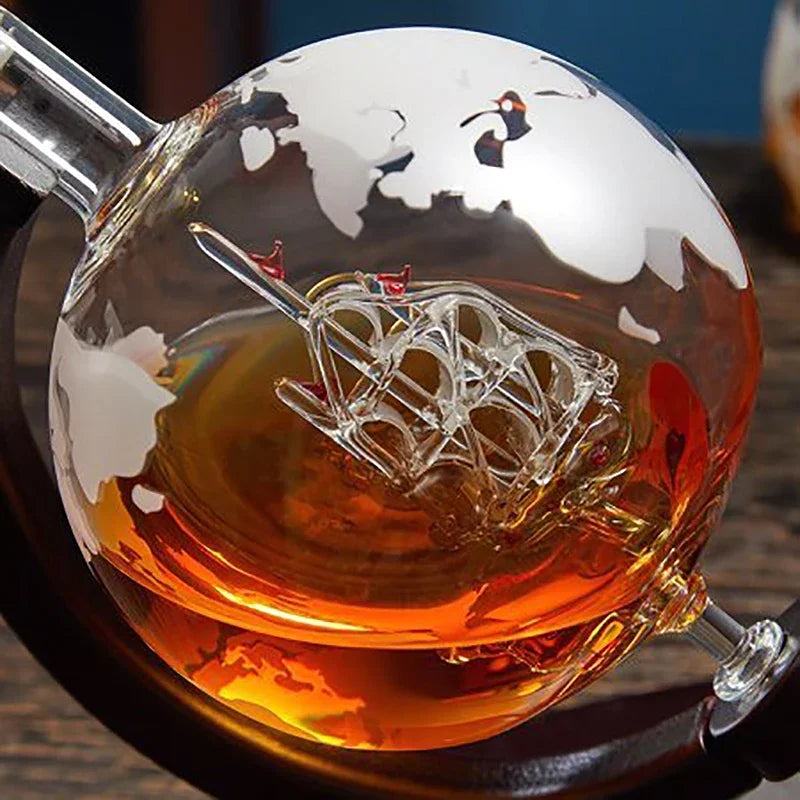 Globe Decanter Set: Refined Elegance in Whiskey Tasting - Man Gifts Shop